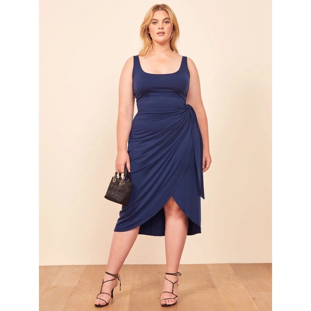 NWT Reformation Kaila Dress Blue Plus Size